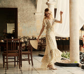 HMD -- ANTOINETTE DRESS -- YELLOW VICTORIA FLORAL