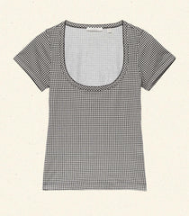 HMD -- BRIGITTE TEE -- NOIR LA MADDALENA GINGHAM