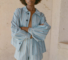 HMD -- CARMEL JACKET -- INDIGO STRIPE