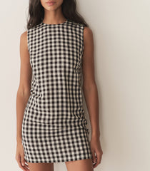 HMD -- CORALIE DRESS -- BLACK MARILYN GINGHAM