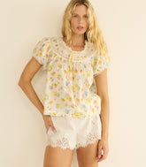 EMILE TOP -- DAHLIA FLORAL