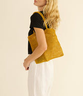 GRANDE MARION TOTE -- MUSTARD CHAMBIRA