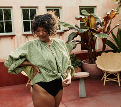 HMD -- THE JANE BLOUSE -- GREEN GARDEN BLOOM