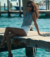 HMD -- LIRIEL TOP -- NAVY VALENCIA GINGHAM