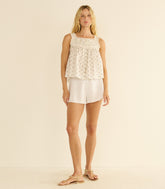 LOREN LINEN SHORT -- SALT