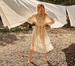 HMD -- MAYA DRESS -- CREAM CARNATION EMBROIDERY