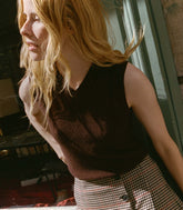 DAMIA CASHMERE VEST -- DARK UMBER