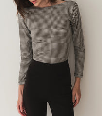HMD -- PAULETTE TEE -- NOIR LA MADDALENA GINGHAM