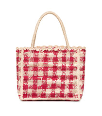 HMD -- PETITE MATHILDE BAG -- RED GINGHAM RAFFIA