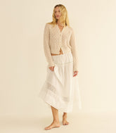 PETRA POINTELLE CARDIGAN -- HEATHER DOGWOOD