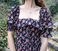 HMD -- SOL DRESS -- BLACK POPPY PRINT