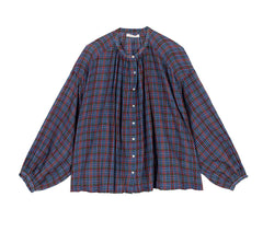 HMD -- THE JANE BLOUSE -- AZURE FRENCH PLAID