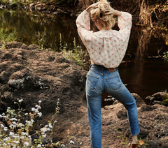 HMD -- ROSEBAY TOP -- WHITE POPPY PRINT