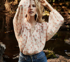 HMD -- ROSEBAY TOP -- WHITE POPPY PRINT