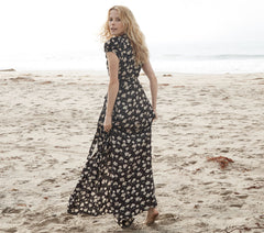 HMD -- AURORA DRESS -- BLACK ANEMONE FLORAL