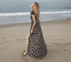 HMD -- AURORA DRESS -- BLACK ANEMONE FLORAL