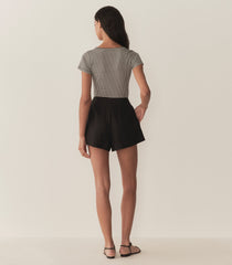 HMD -- BRIGITTE TEE -- NOIR LA MADDALENA GINGHAM