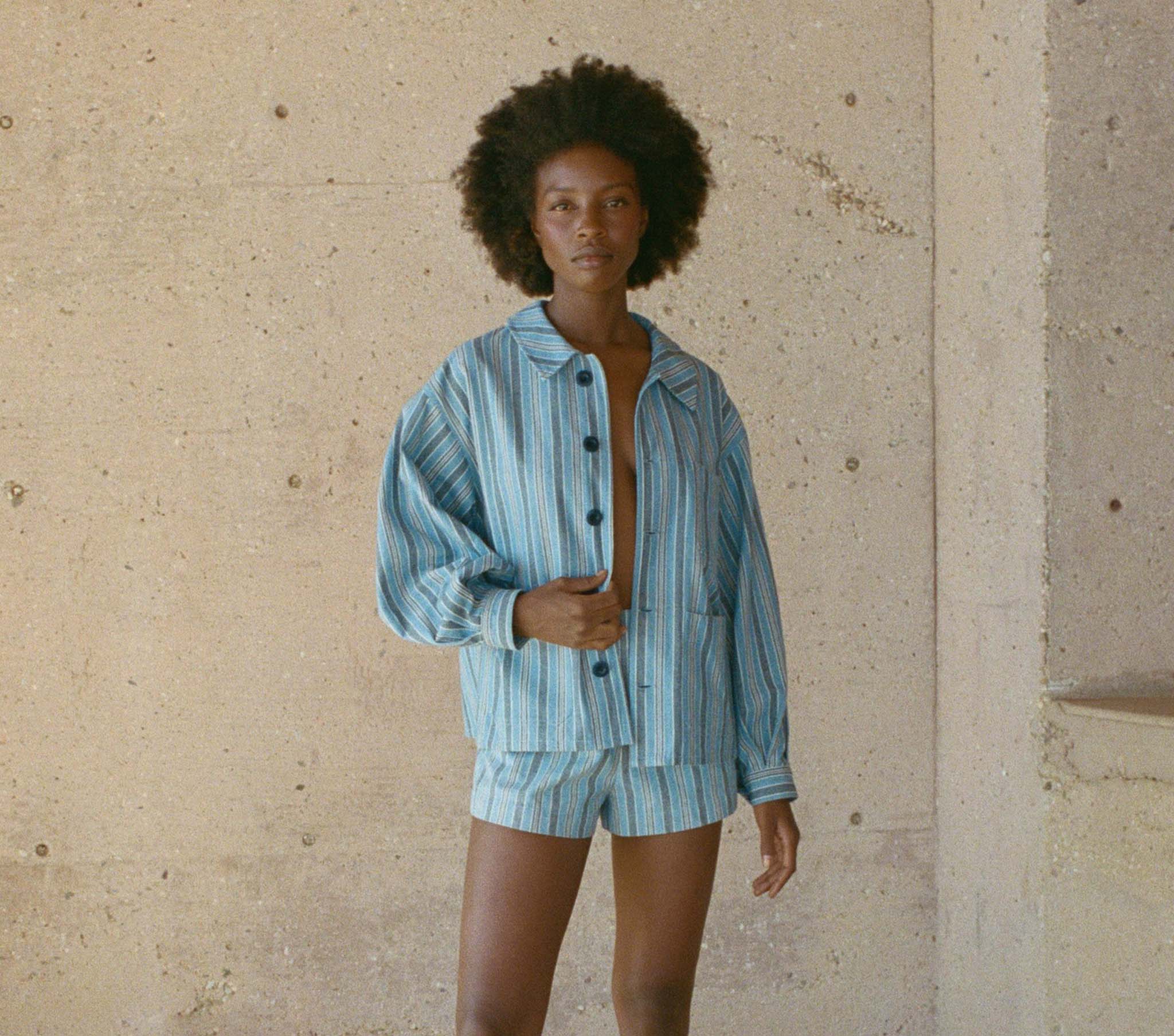 HMD -- CARLETO SHORT -- INDIGO STRIPE