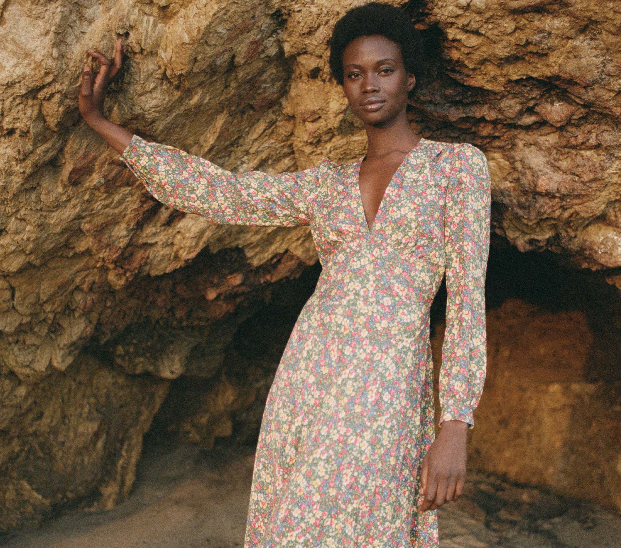HMD -- CHARLESTON DRESS -- GREEN VALLEY FLORAL