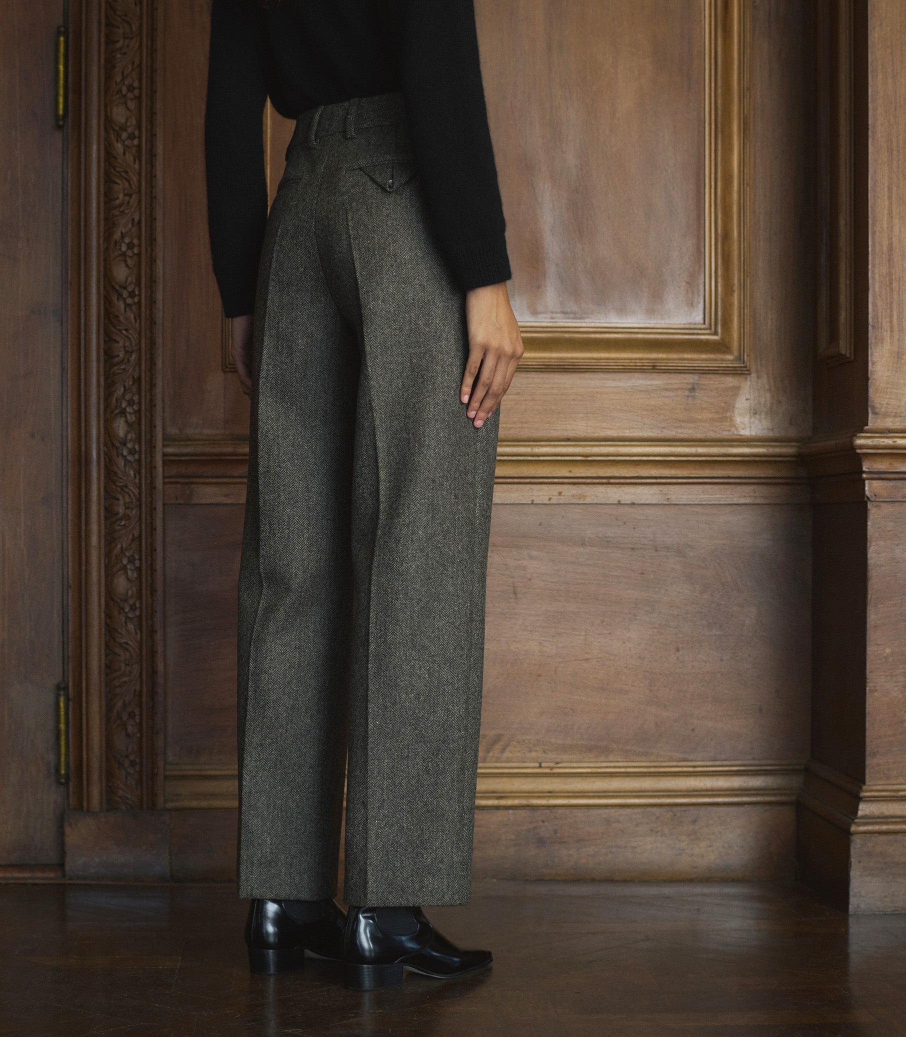 CHESTER PANT -- ENGLISH HERRINGBONE