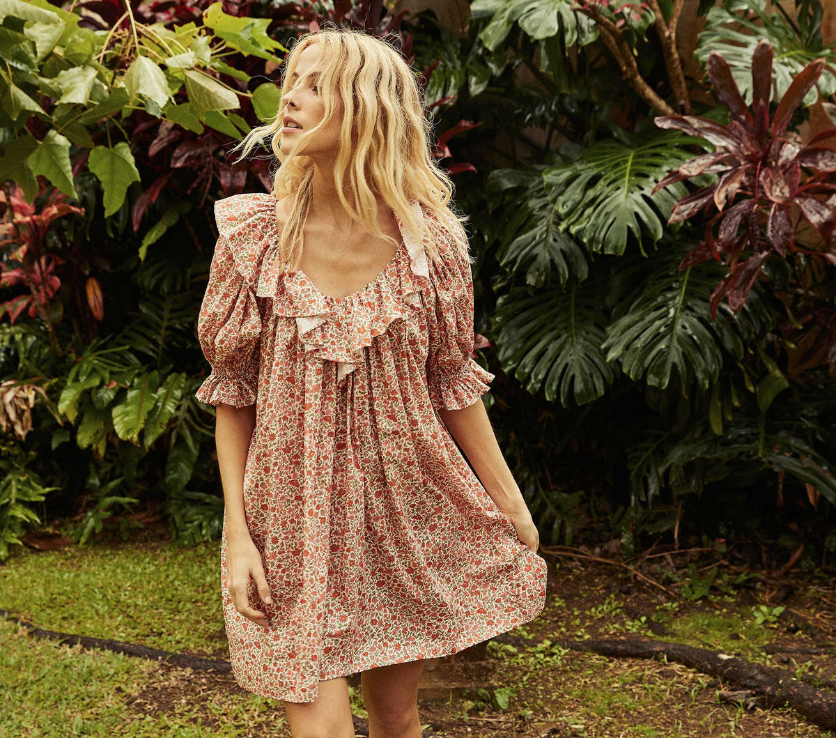 HMD -- CHIME DRESS -- CORAL POPPY BELL FLORAL