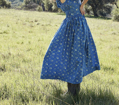 HMD -- DEIA DRESS -- BLUE BOUTON DE ROSE