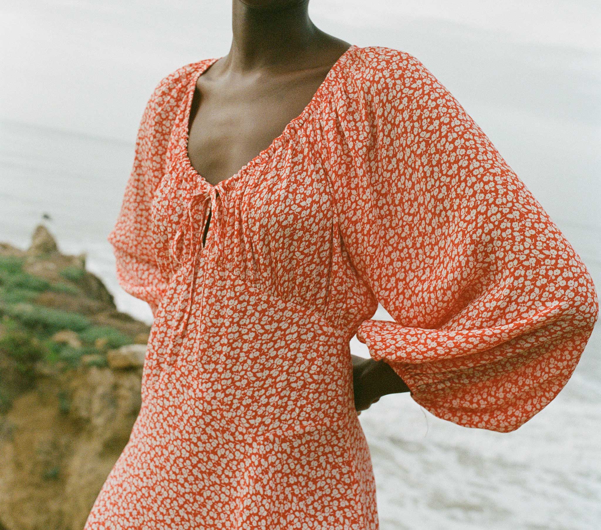HMD -- ORTENSIA DRESS -- ORANGE HILLSIDE BLOOM