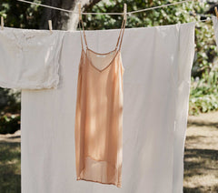 HMD -- SHORT DEEP V-NECK SLIP -- SAND DOLLAR