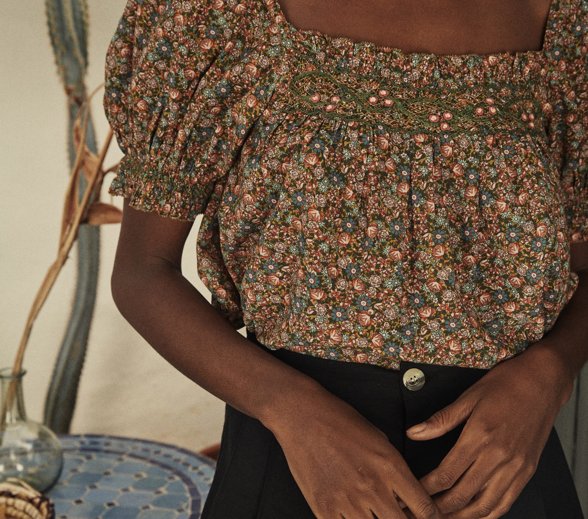 HMD -- ELBA TOP -- YELLOW LAUREL CANYON ROSE
