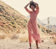 HMD -- FEATHER DRESS -- DARK ROSEWOOD