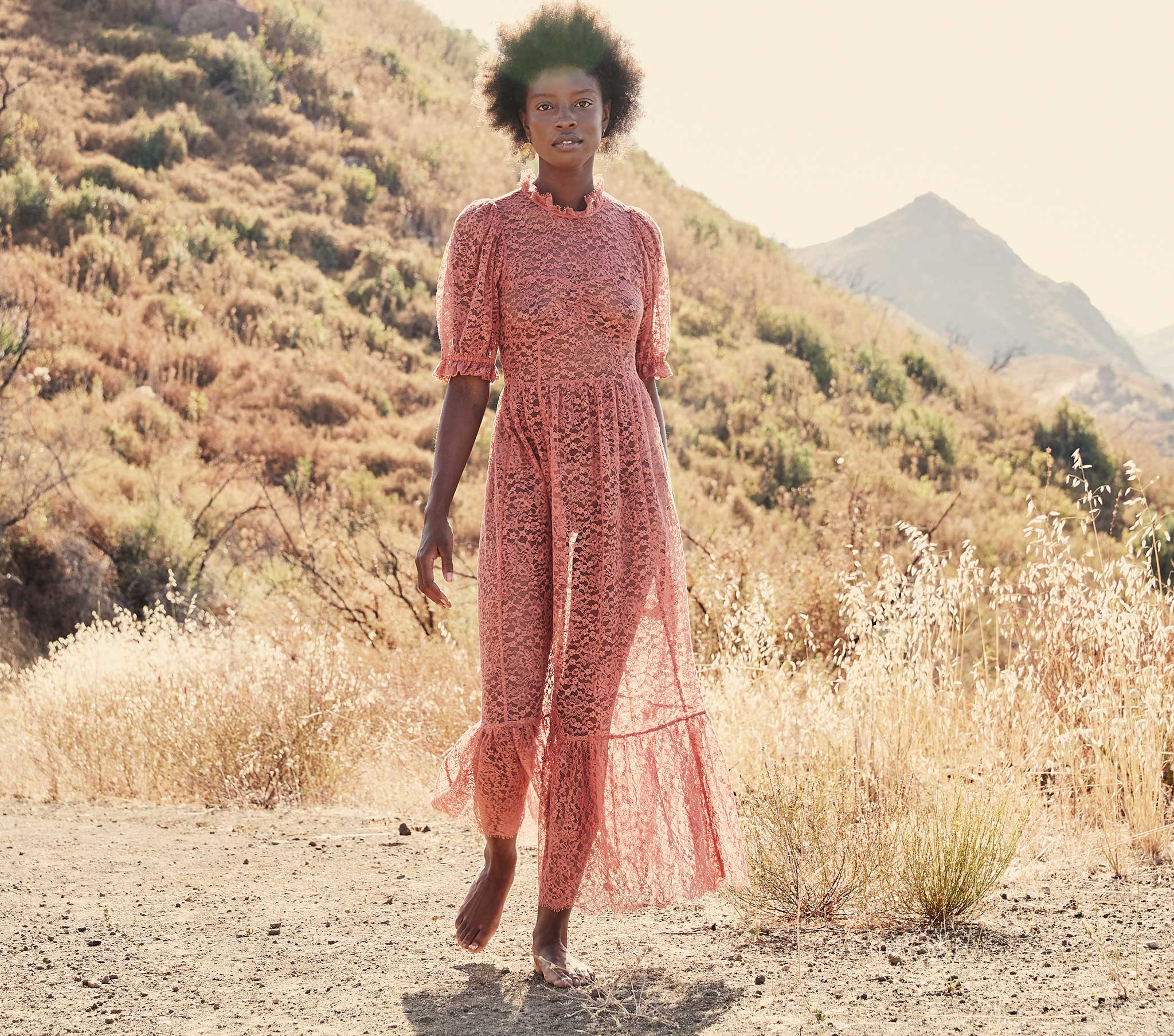 HMD -- FEATHER DRESS -- DARK ROSEWOOD