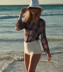 HMD -- JANIS TOP -- COTE D'AZUR PLAID