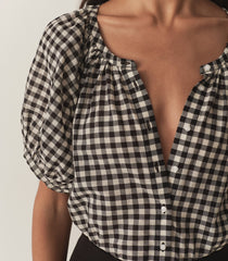 HMD -- JUNE TOP -- NOIR GRETA GINGHAM