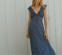 HMD -- LULANI DRESS -- AZURE FRENCH PLAID
