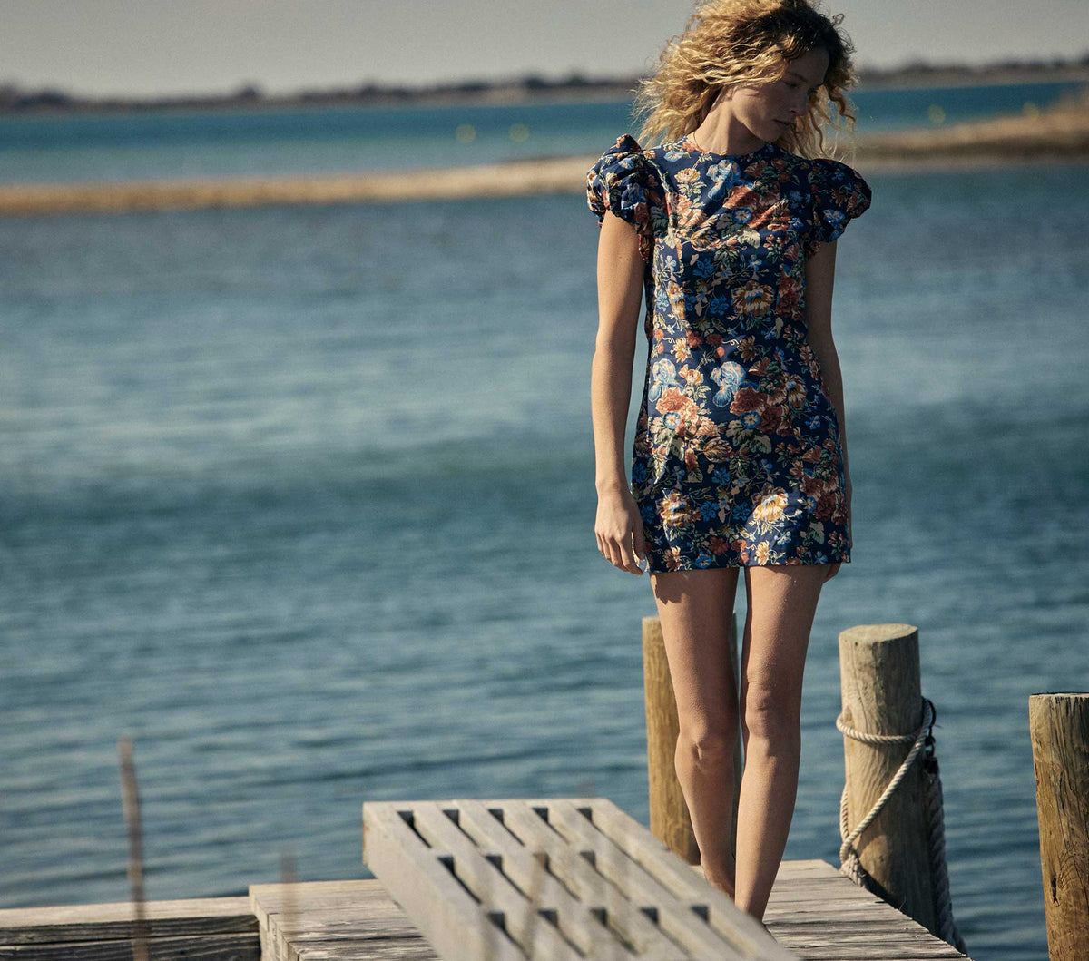 HMD -- LYRIC DRESS -- INDIGO IRIS FLORAL