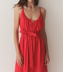 HMD -- NEVITA LINEN DRESS -- SCARLET