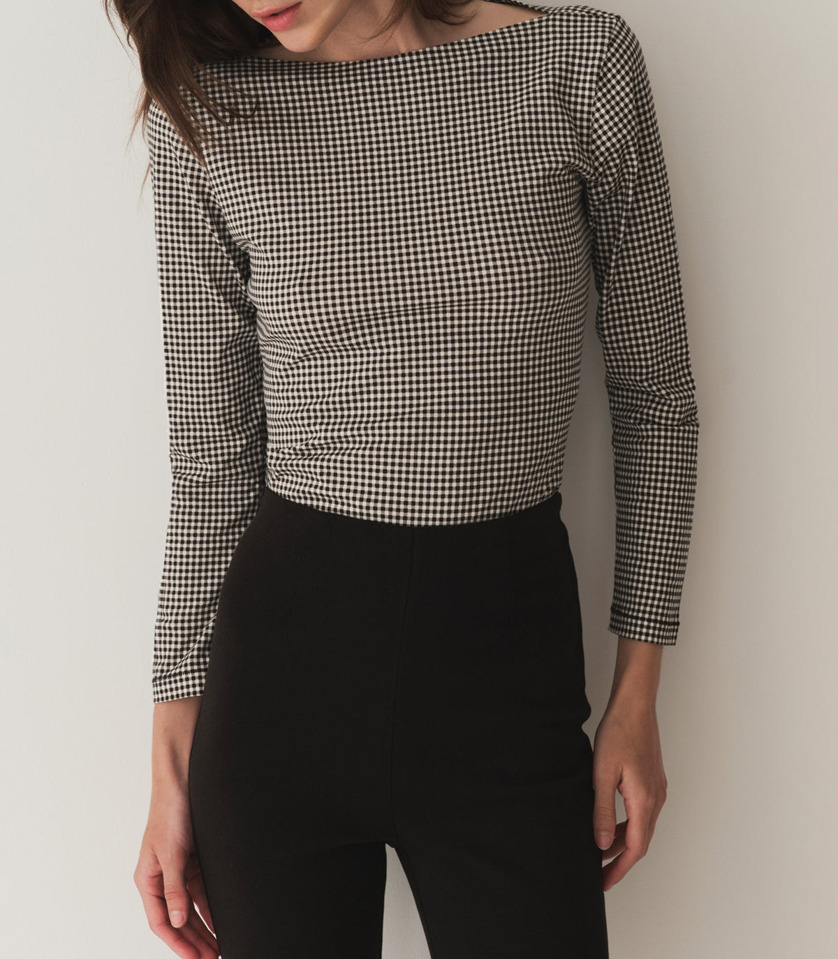 HMD -- PAULETTE TEE -- NOIR LA MADDALENA GINGHAM
