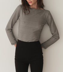 HMD -- PAULETTE TEE -- NOIR LA MADDALENA GINGHAM