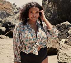 HMD -- ROSE TOP -- CREAM LADY BIRD FLORAL