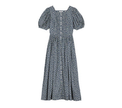 HMD -- ASHEVILLE DRESS -- BLUE COTTAGE DAISY FLORAL
