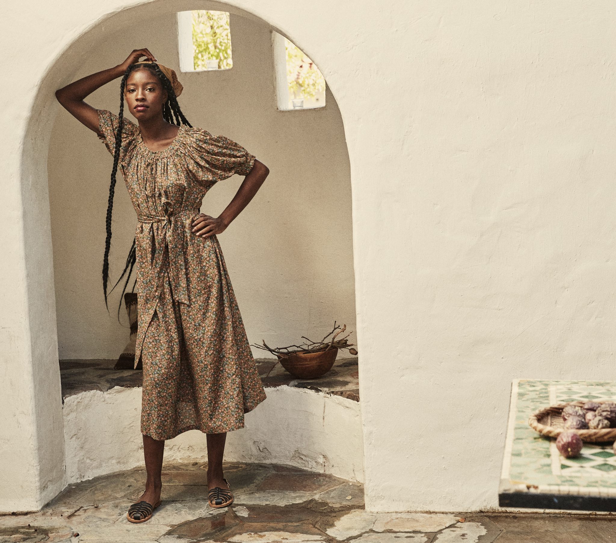 HMD -- SAFFLOWER DRESS -- YELLOW LAUREL CANYON ROSE