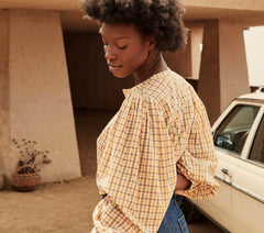 HMD -- SCARLET TOP -- ORANGE MERINGUE PLAID