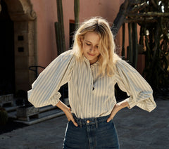 HMD -- SCARLET TOP -- STRIPED CHAMBRAY
