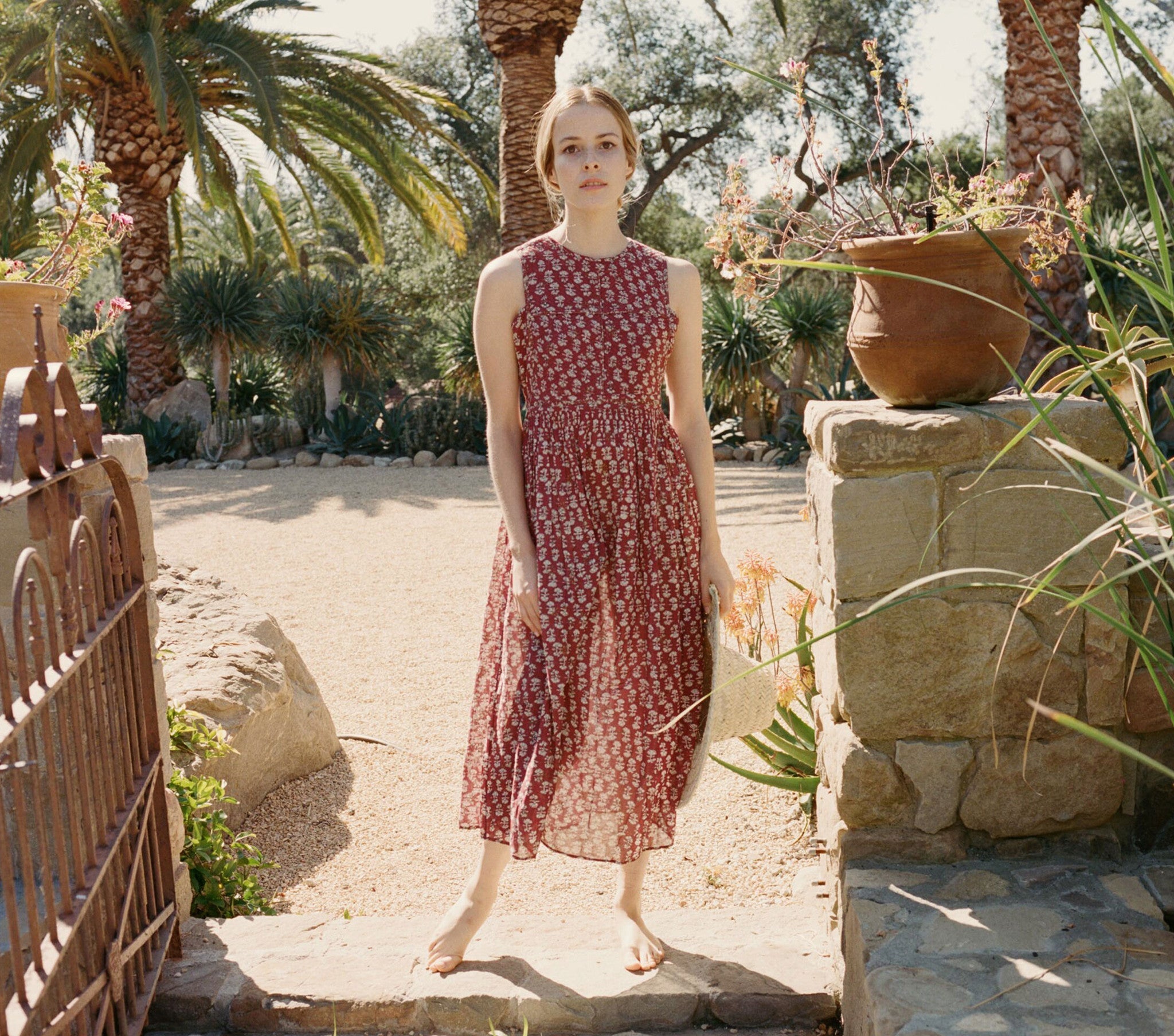 HMD -- TULSI DRESS -- RUST BLOCK PRINT
